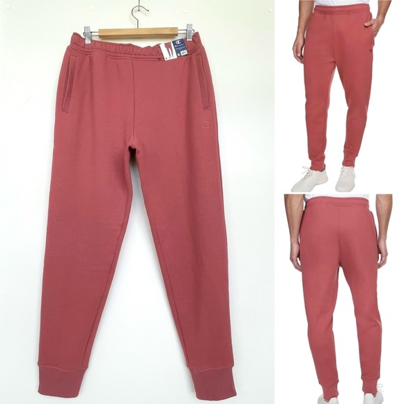 Champion Jogger Fleece Pants Inner Drawcord Pockets Embroidered Logo Stretch - Picture 10 of 15